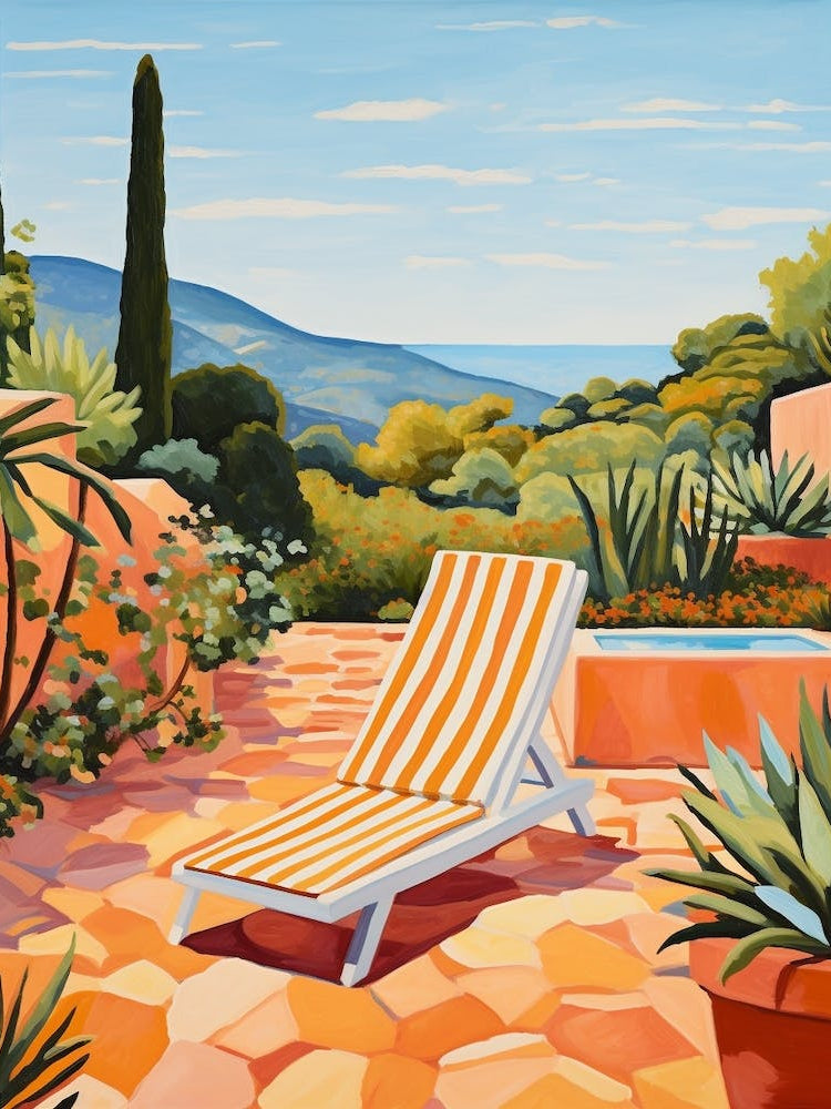 Sun Lounger By The Pool In Sardinia Italy 2