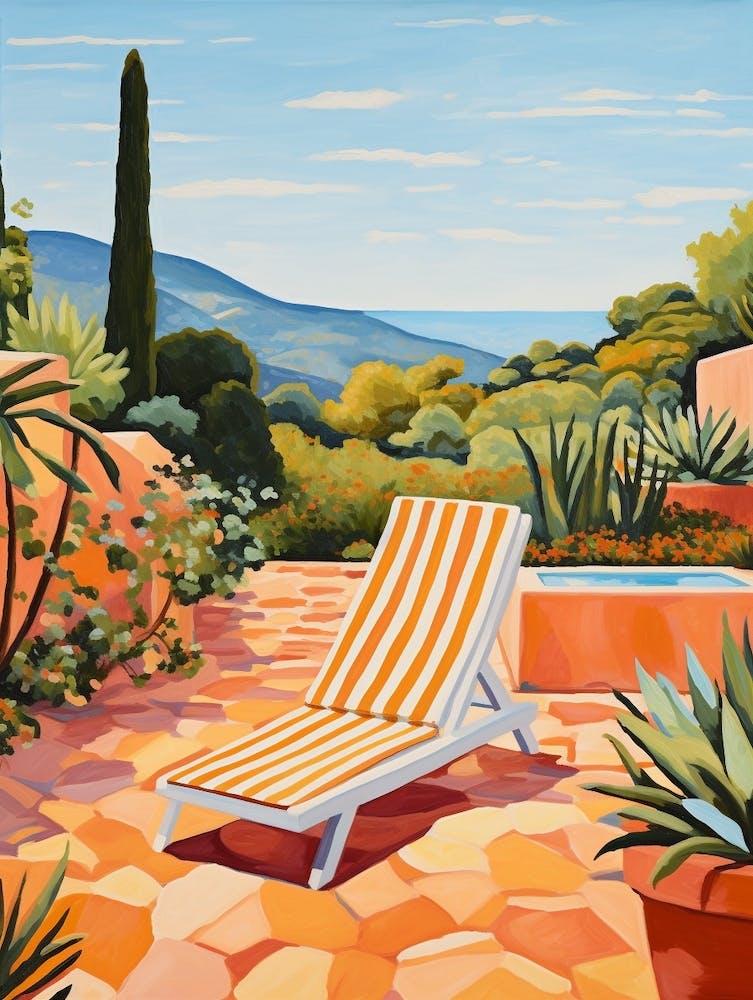 Sun Lounger By The Pool In Sardinia Italy 2