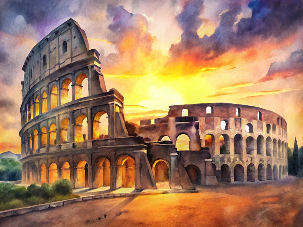 Colossion At Sunset