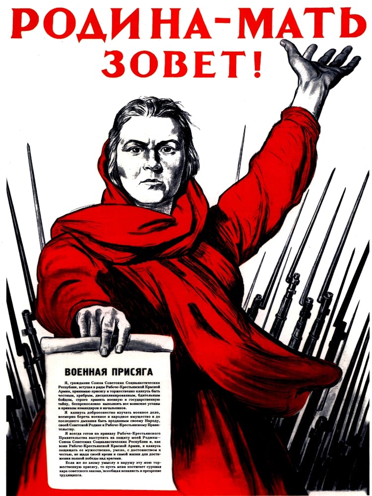 Mother Russia Is Calling, Vintage USSR Propaganda Poster