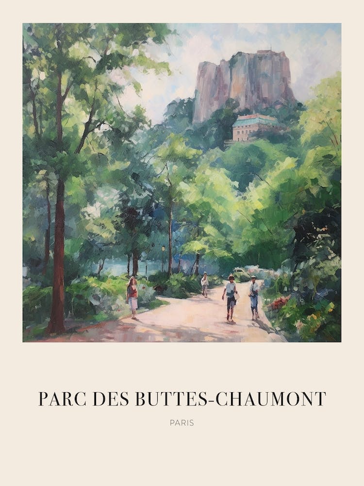 Parc Des Buttes Chaumont Paris France 4 Vintage Cezanne Inspired Poster