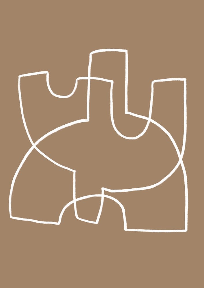 Abstract White Lines Composition 3