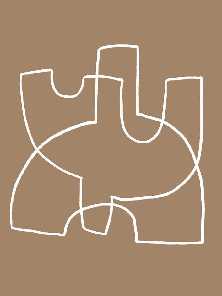 Abstract White Lines Composition 3