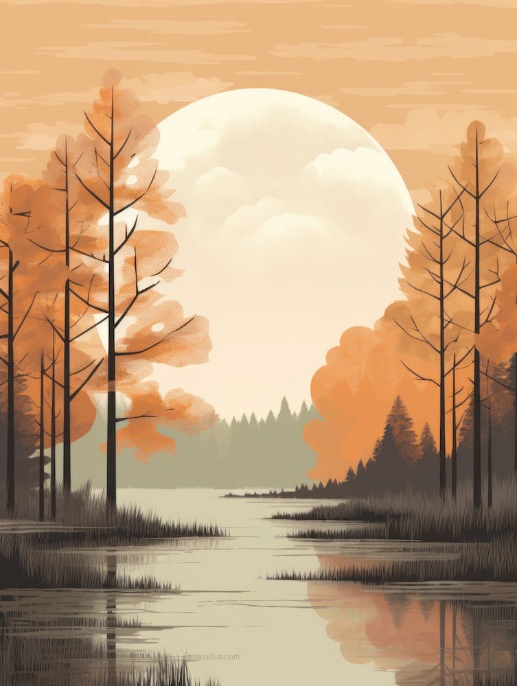 Autumn , Fall, Landscape, Inspired By National Park in the USA, Lake, Great Lakes, Boho, Beach, Minimalist Canvas Print, Travel Poster, Autumn Decor, Fall Decor 33