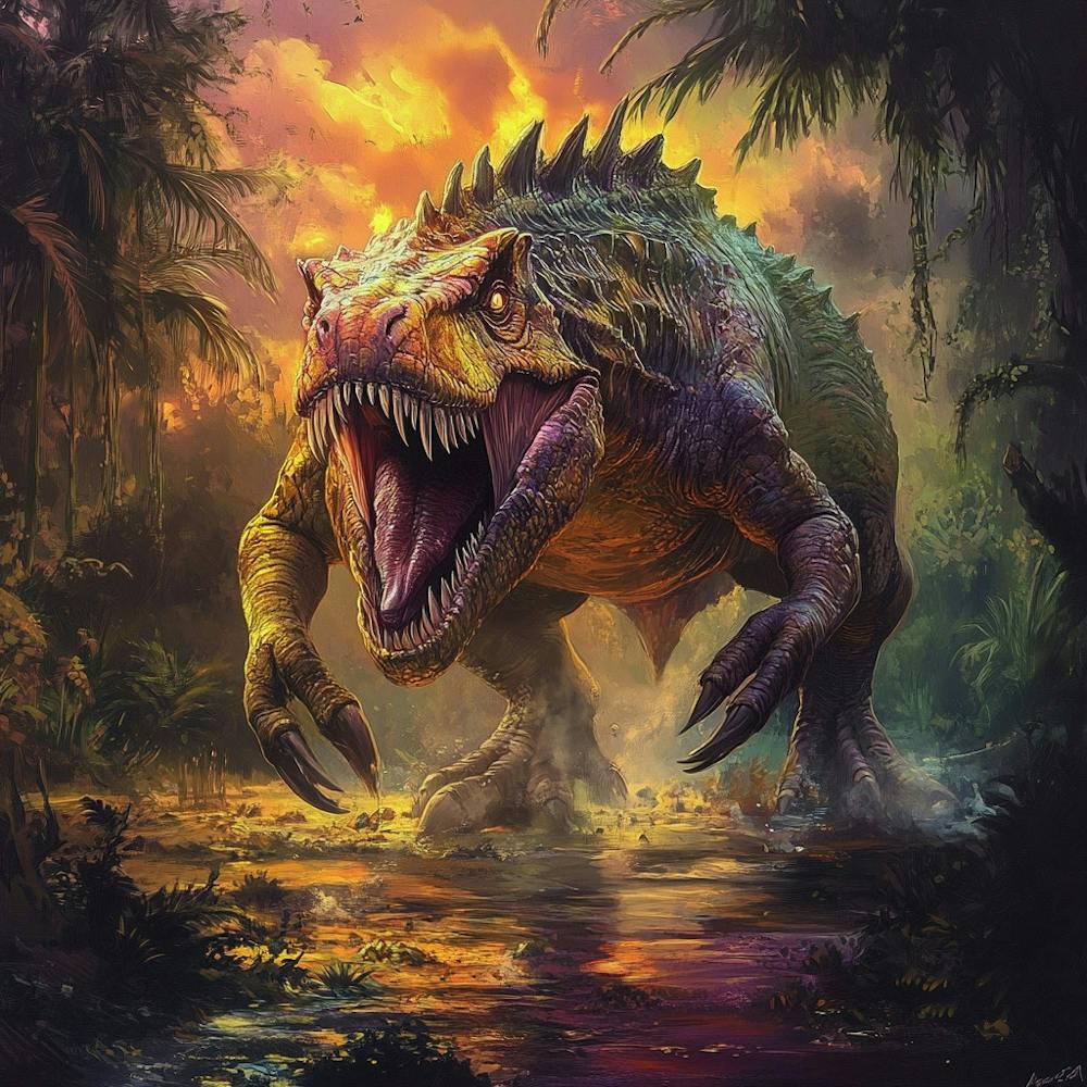 Tyrannosaurus Rex Dinosaurier-Angriff