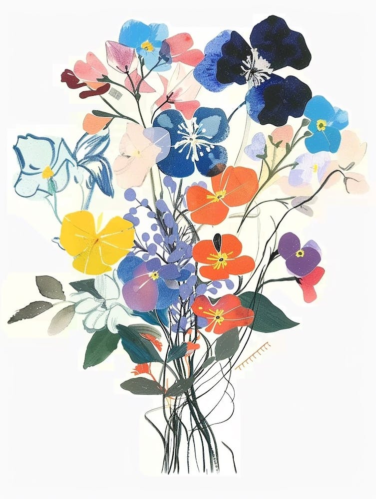 Forget Me Not 2 Collage Flower Bouquet