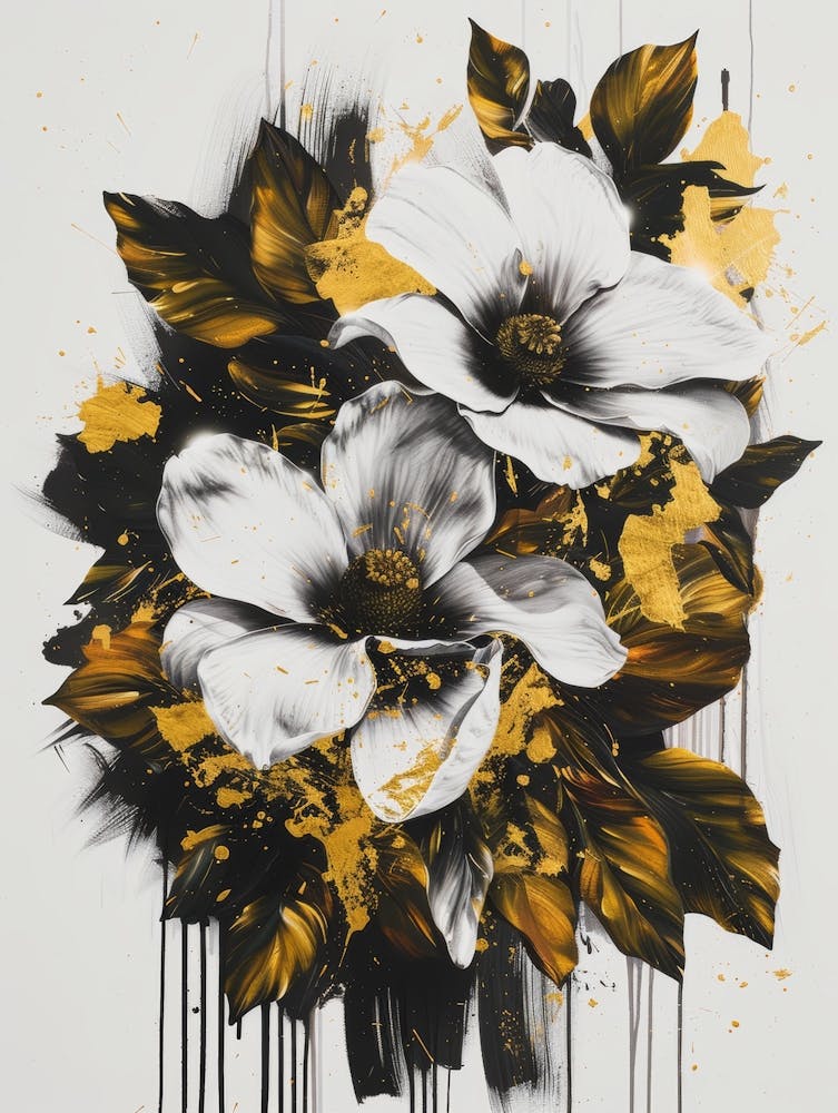 Gold And White Flowers 2
