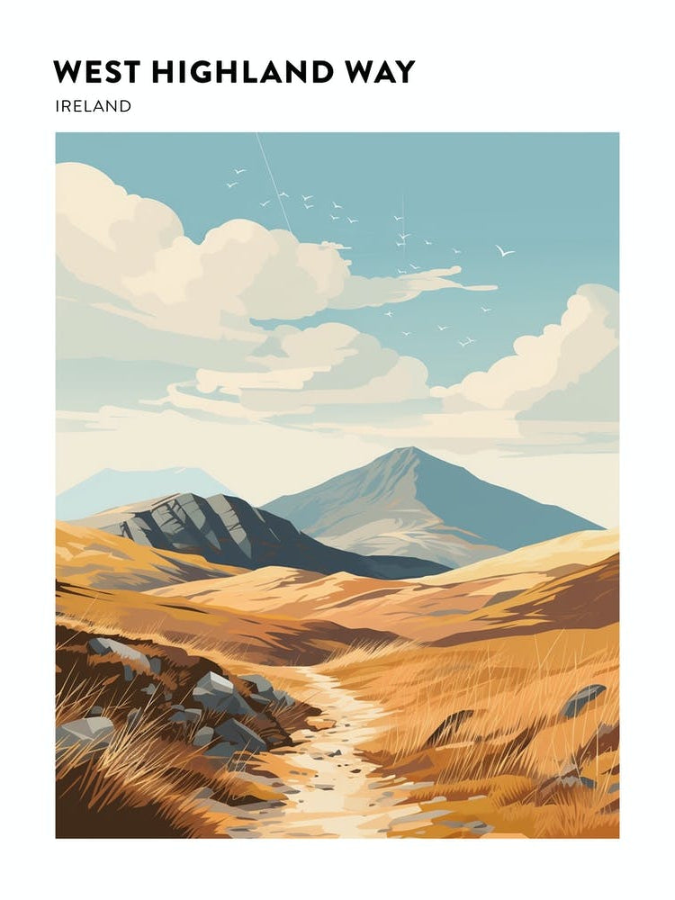 West Highland Way Ireland 3 Hiking Trail Landscape Poster