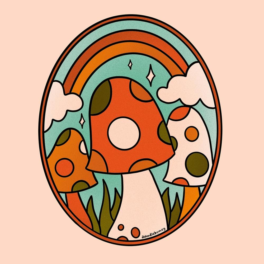 Stained Glass Mushrooms