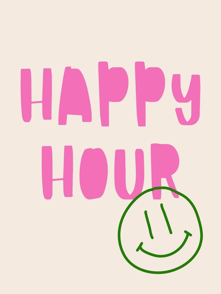 Happy Hour Poster Pink & Green