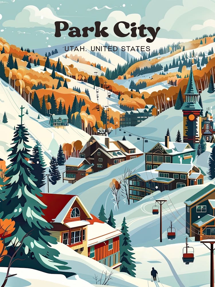 Park City Utah United States Travel Art