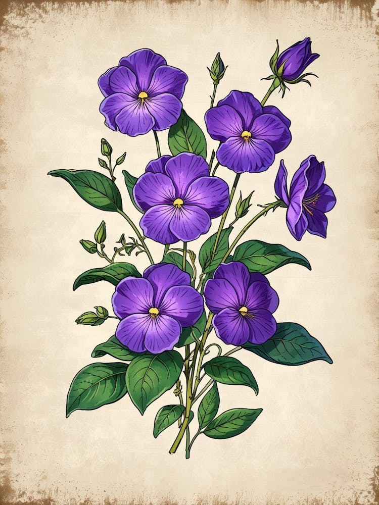 Purple Hibiscus Flowers