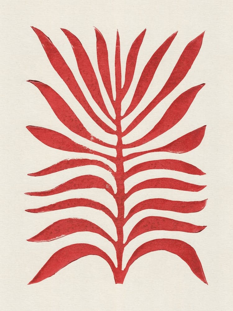 Red Branch / Lino Print