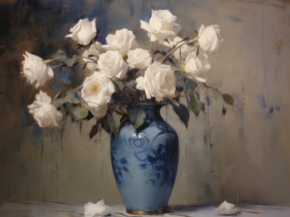 French Decor Flower Oil Painting