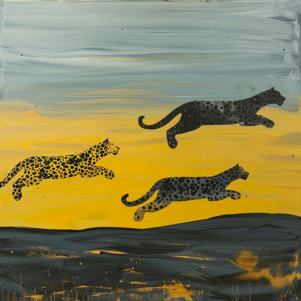 Leopards In Flight