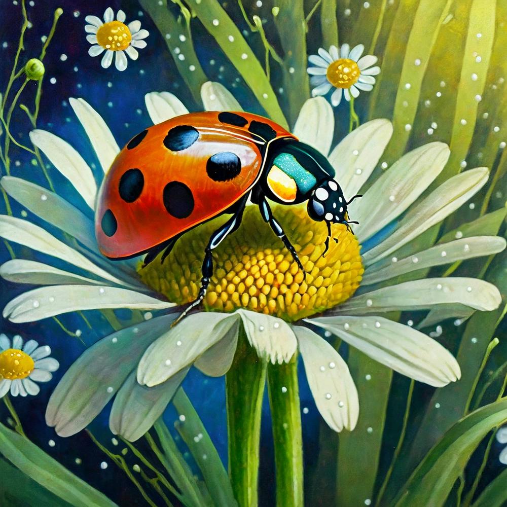 Ladybug On Daisy