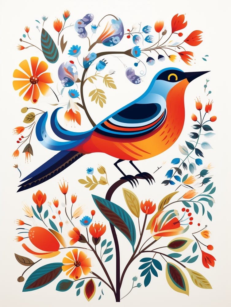 Scandinavian Bird Illustration Robin 4