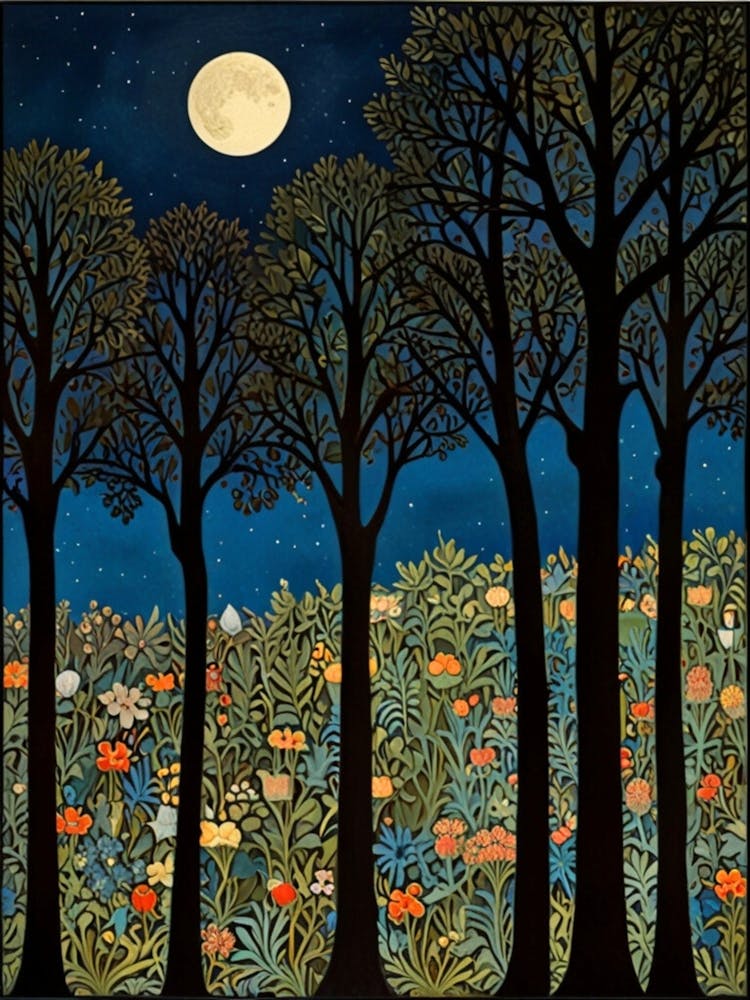 William Morris Moonlight In The Woods 53
