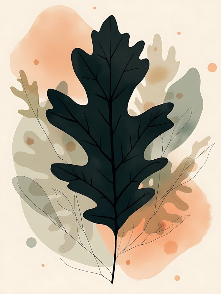 Earth-Toned Foliage on Textured Background