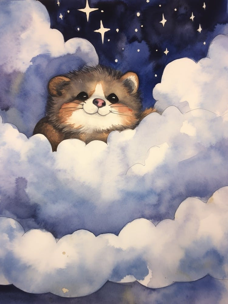 Baby Raccoon 1 Sleeping In The Clouds