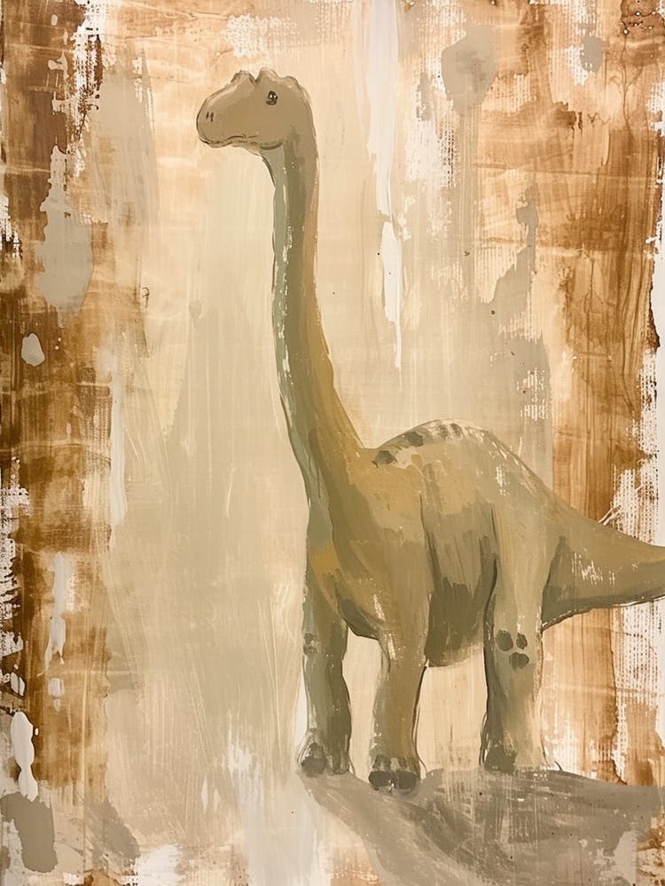 Muted Tones Dinosaur Painting