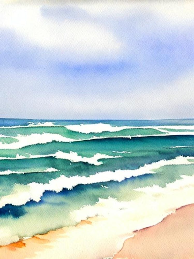 Moffat Beach 2, Australia Watercolour