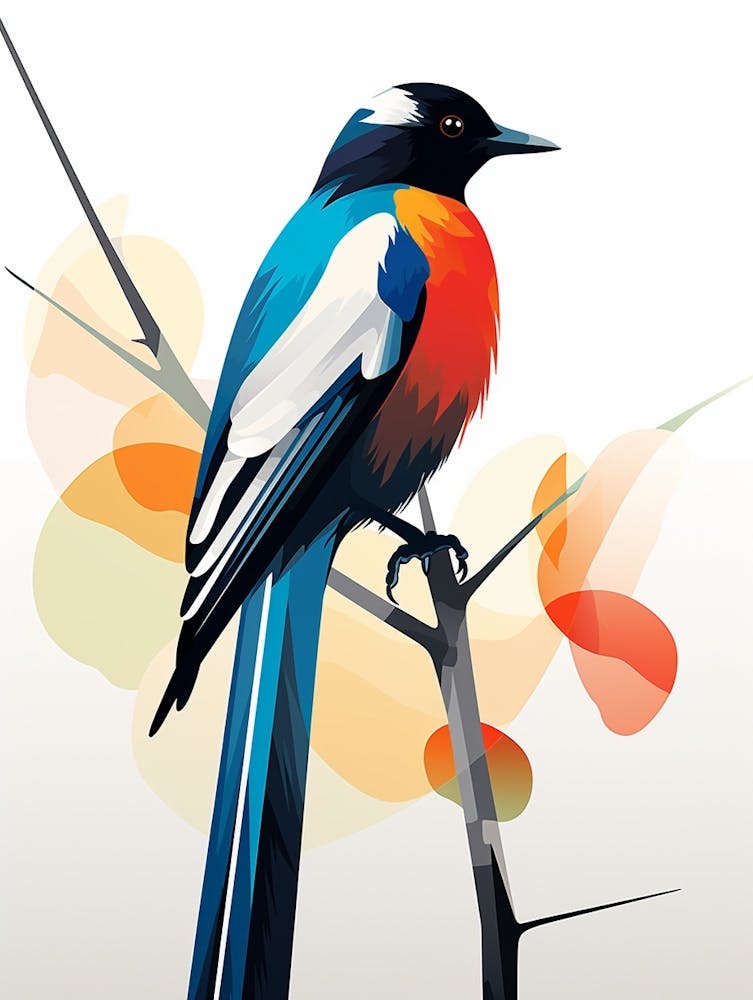 Colourful Geometric Bird Magpie 5