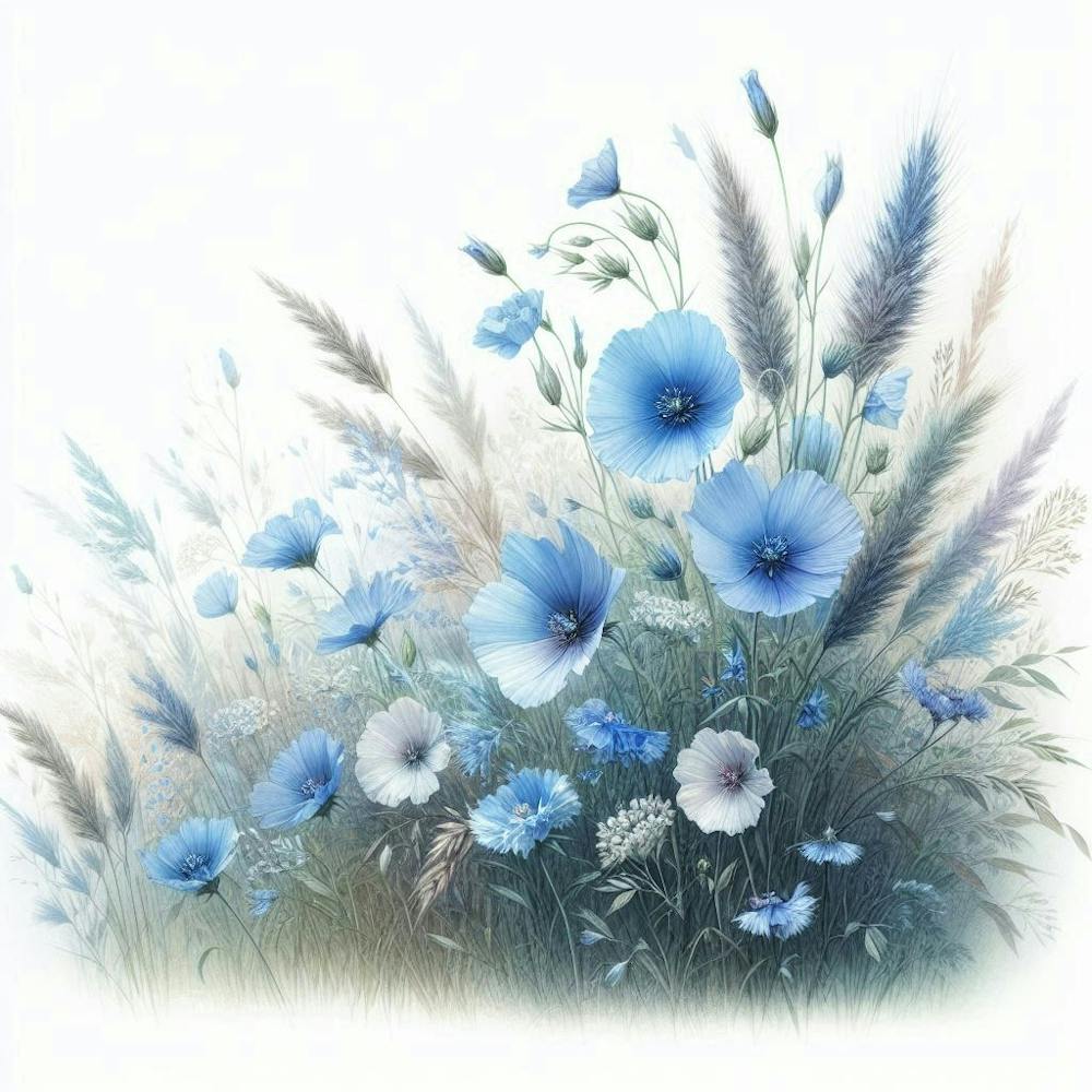 blue botanical wildflowers 10