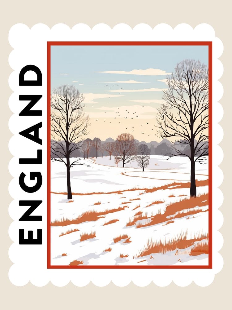 Timbre d'Hiver Rétro Affiche Richmond Angleterre 5