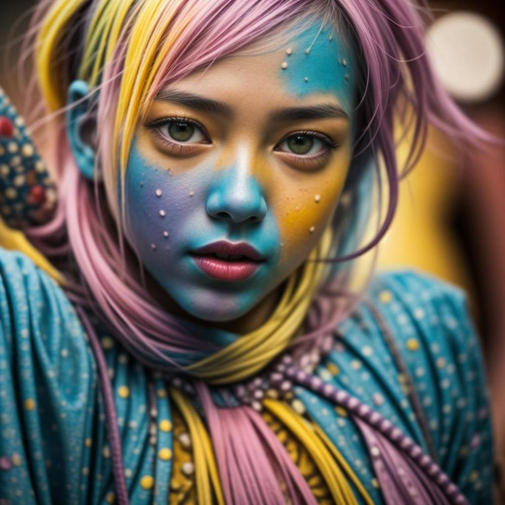 Girl With Colorful Makeup