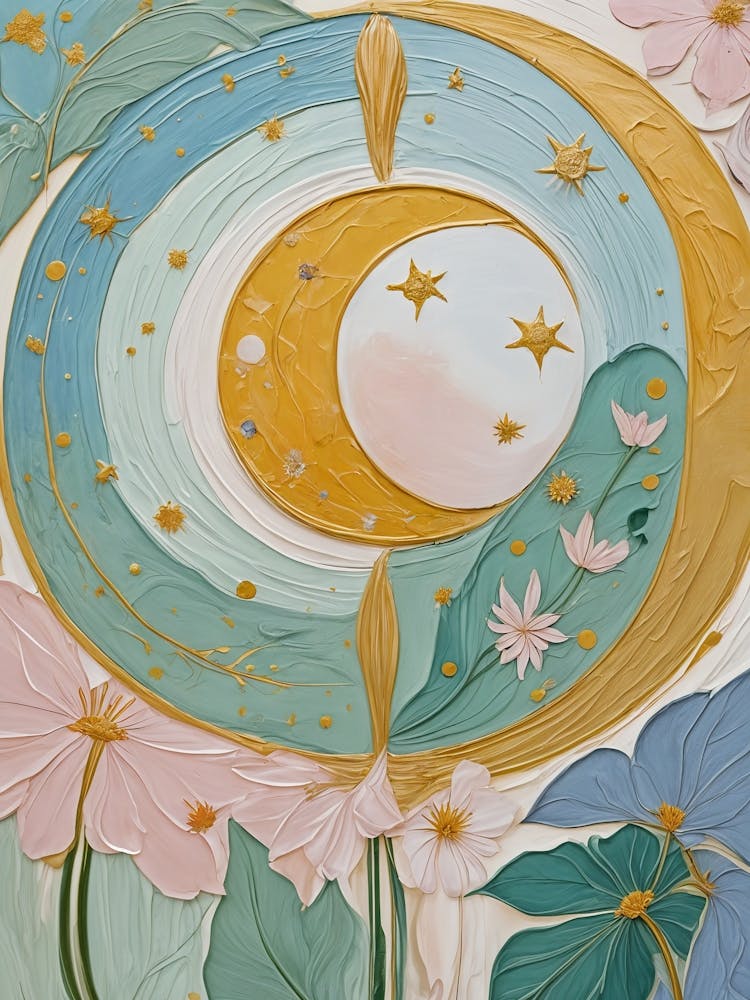 Celestial Moon And Flowers no2