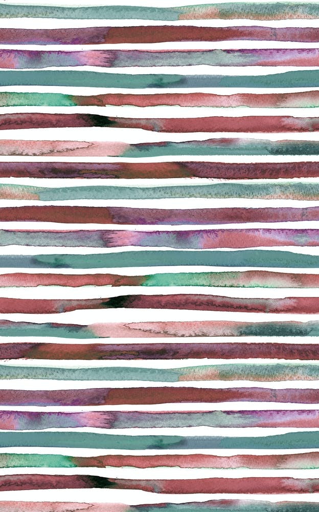 Watercolor Stripes Red And Green