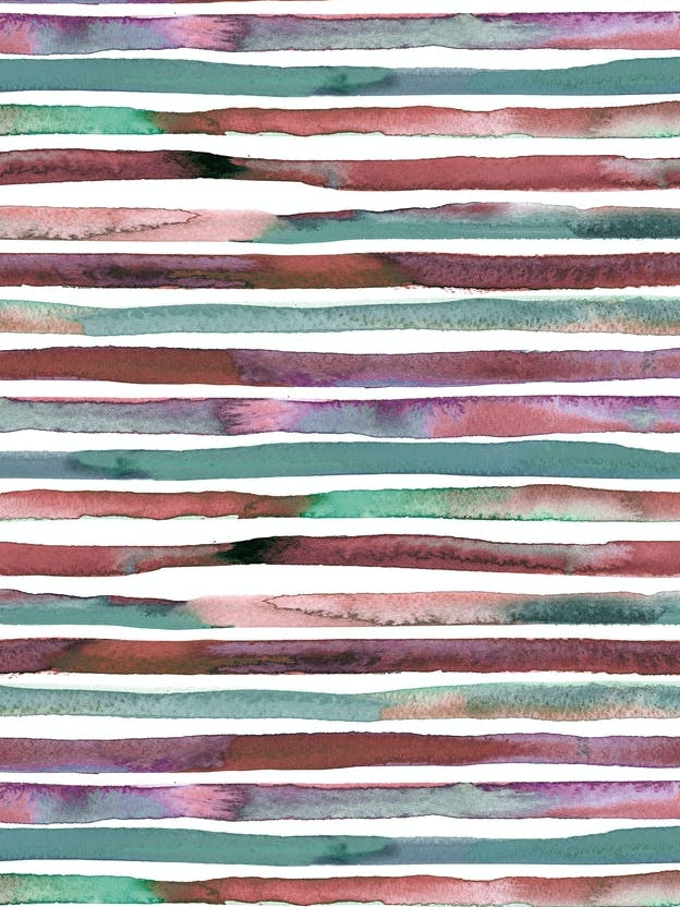 Watercolor Stripes Red And Green