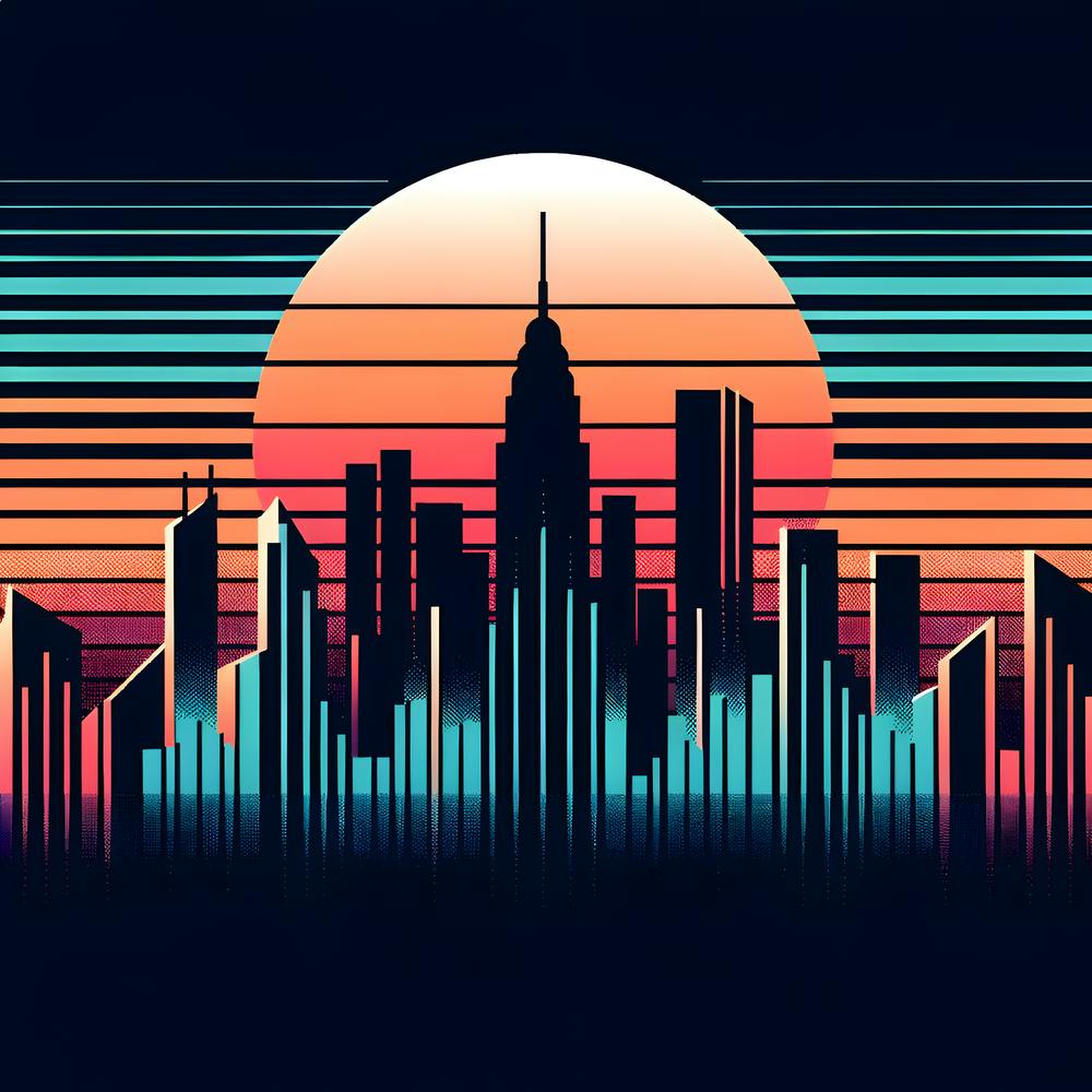Retro City Skyline