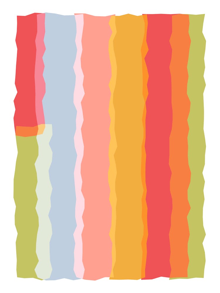 Abstract Summer Colourful Line Art