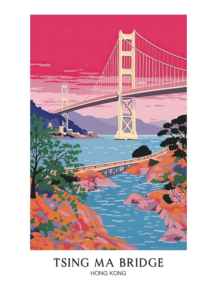 Tsing Ma Bridge, Hong Kong, Colourful 1