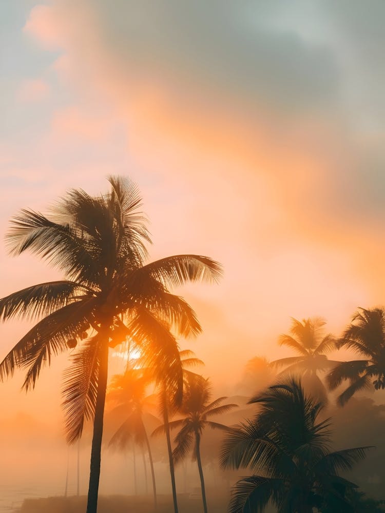 Sunset Over Palm Trees