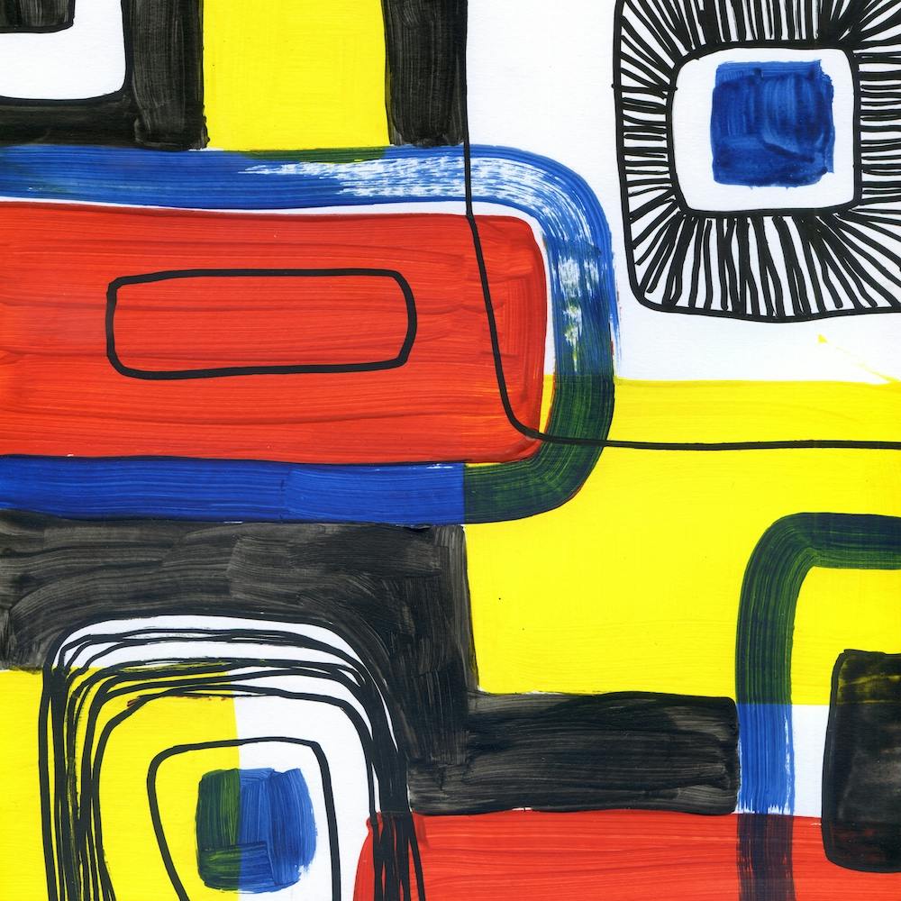 Abstract Painting in 5 Colors