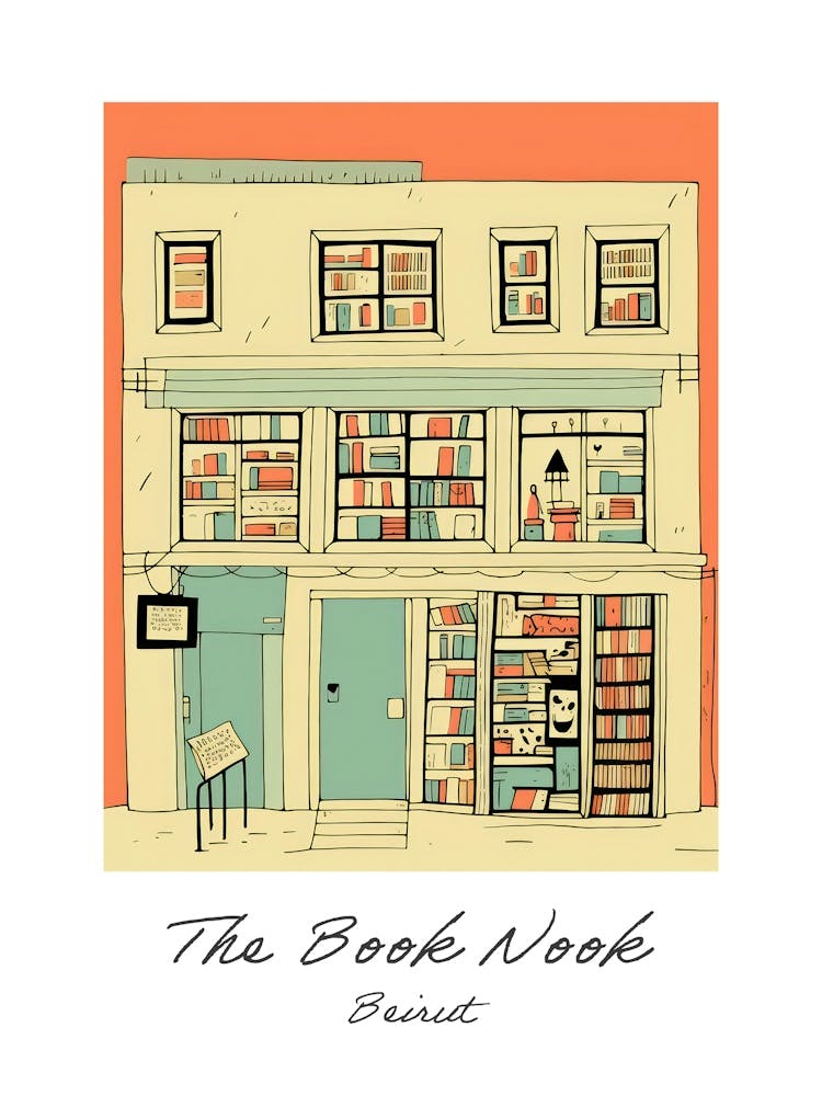 Beirut The Book Nook Pastel Colours 1 Poster