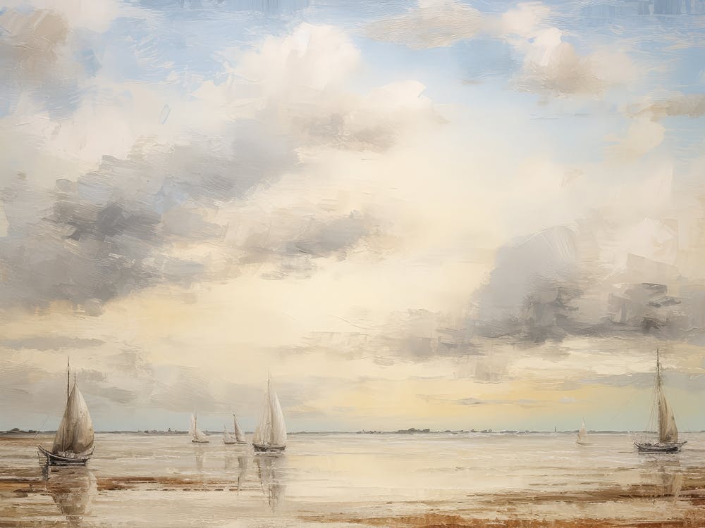 Lake Sailboat Painting
