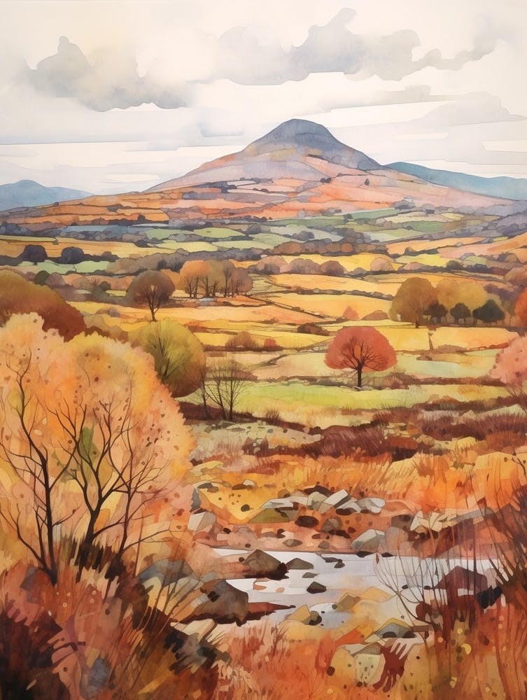 Autumn National Park Painting Killarney National Park Ireland 3
