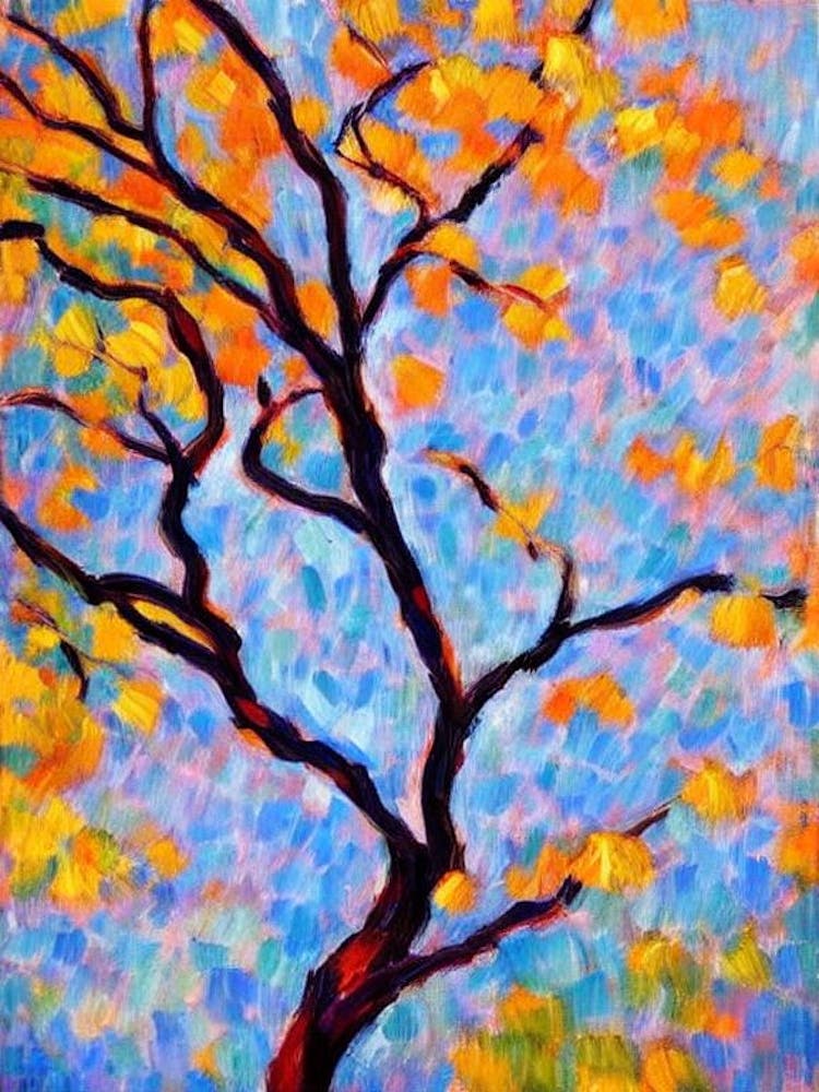 Cottonwood 2 tree Abstract Block Colour