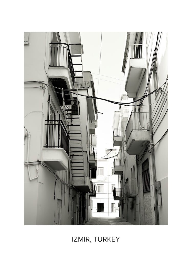 Poster Of Malaga, Spain, Photography In Black And White 4