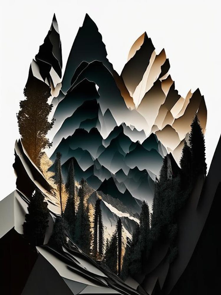 Dolomiti Bellunesi National Park Italy Cut Out PaperII