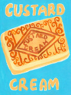 Custard Cream Biscuit Food Art Original Painting Poster