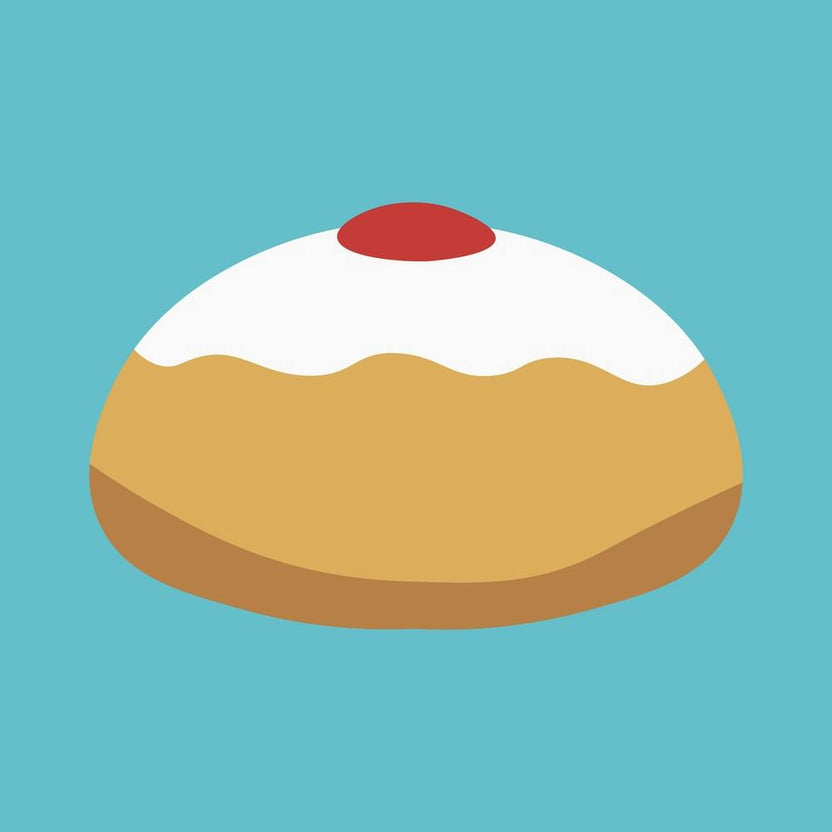 Hanukkah Holiday Sufganiyah Flat Design Icon