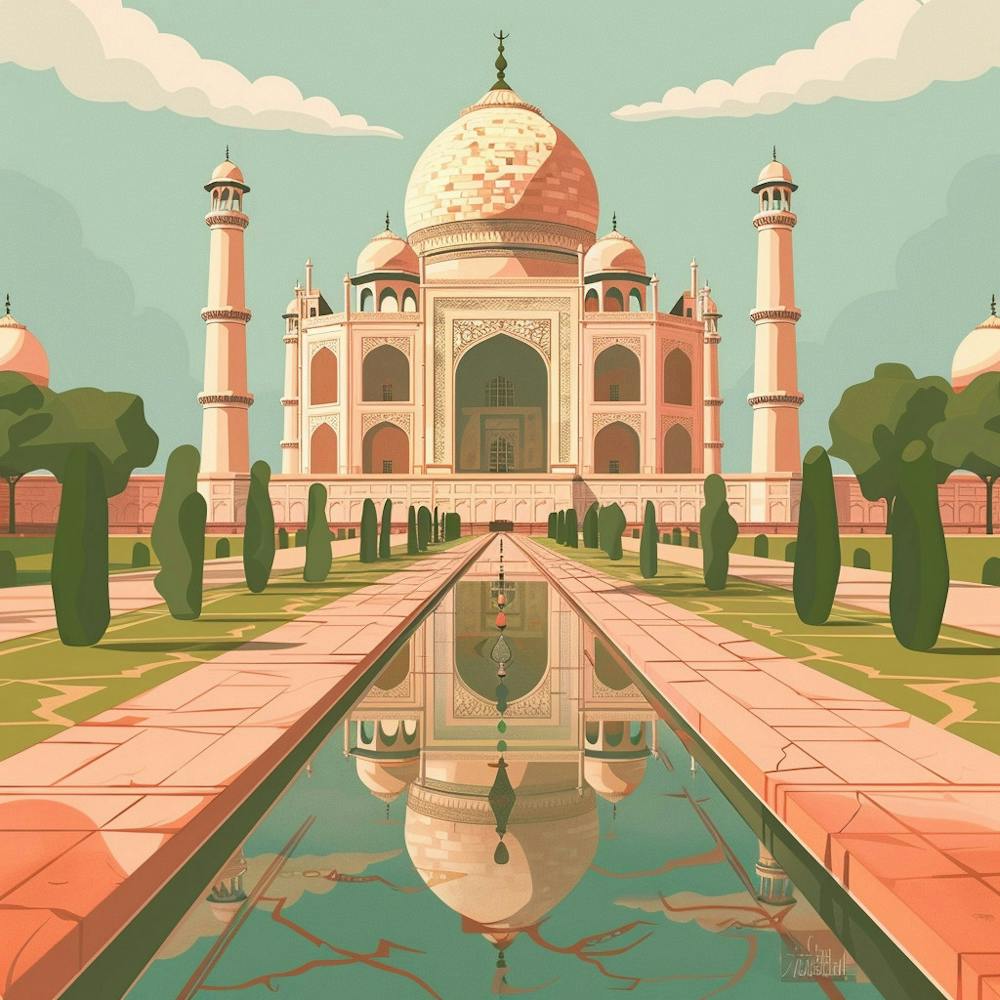 A Taj Mahal In Agra Lofi Illustration 1719953472 3
