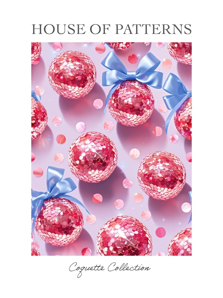 Coquette Disco Balls 3 Pattern Poster