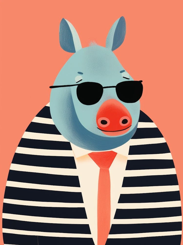 Little Rhinoceros 1 Wearing Sunglasses