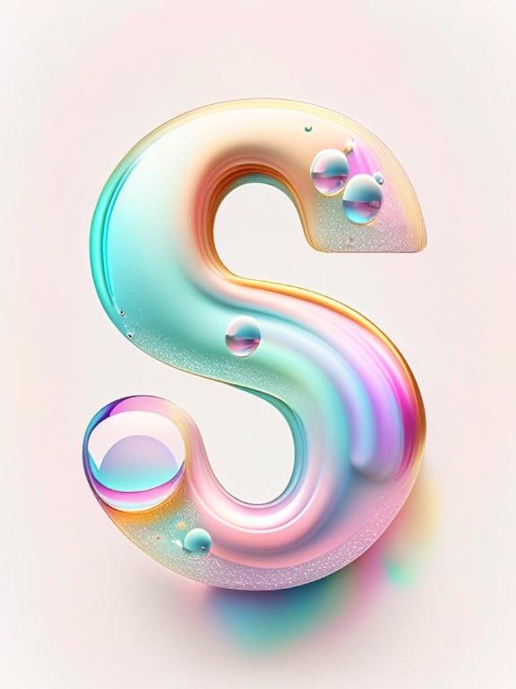 S, Alphabet Bubble Rainbow 2